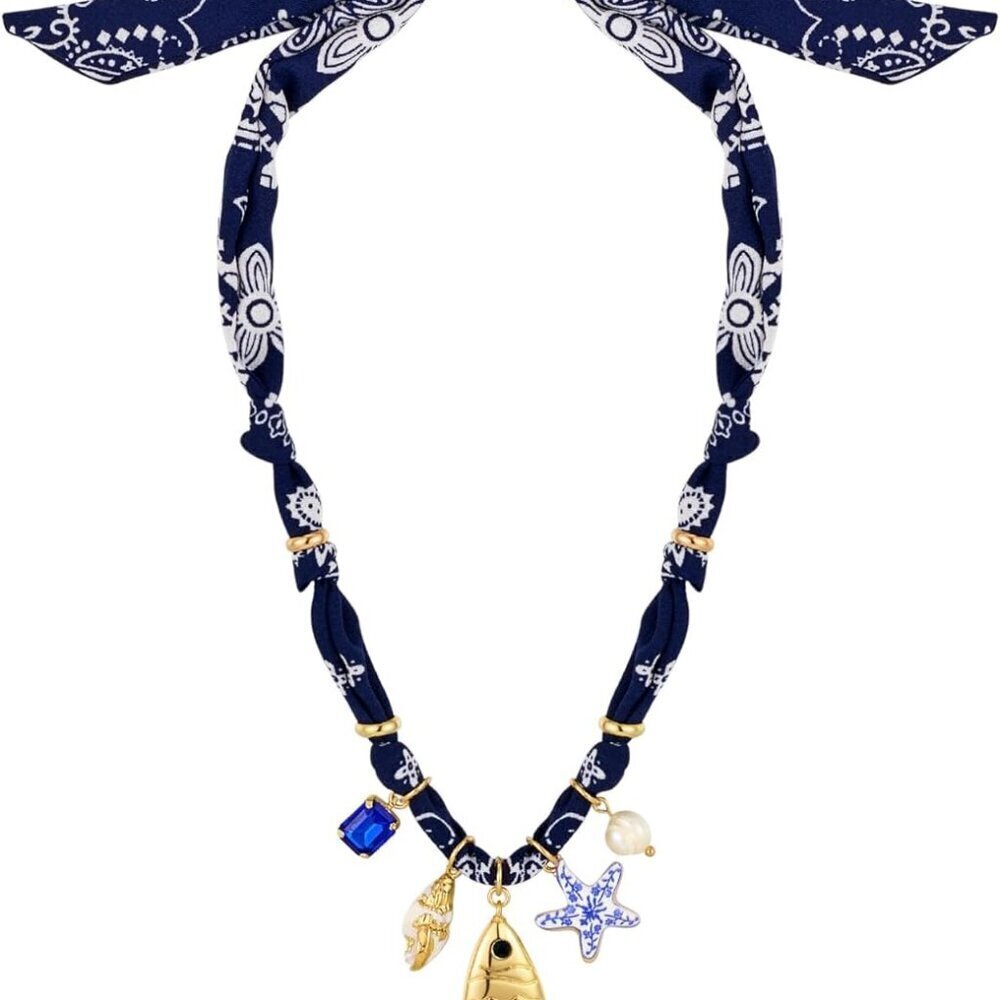 Boho Ocean Necklace Gold Bead Fish Starfish Mermaid Beach Summer Jewelry